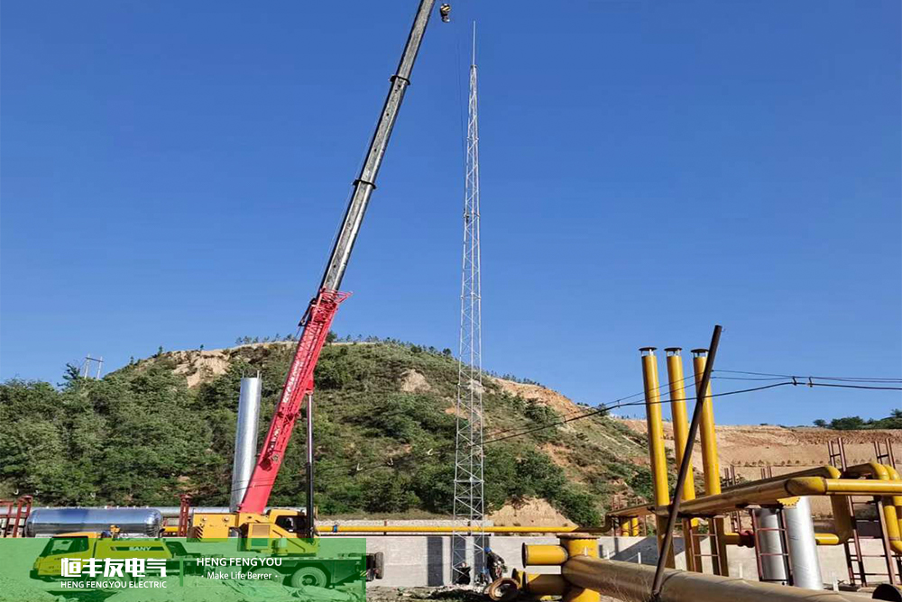 Specific steps for installing a lightning protection tower